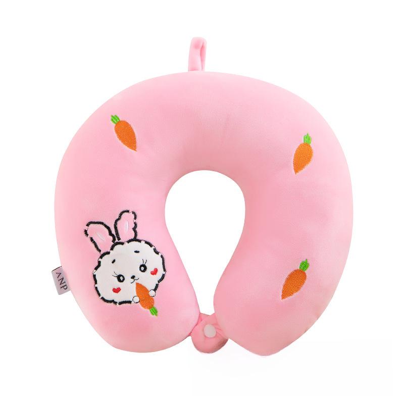 Cartoon U-Shaped Neck Pillow for Office, School, Travel, and Driving - Portable with Printed Logo