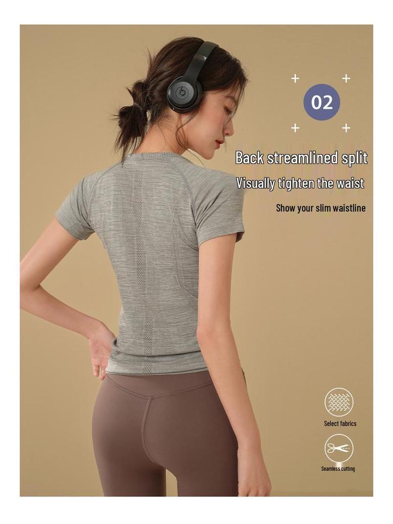 Women's Slim Fit Short Sleeve Yoga Top: Breathable, Quick-Dry Sports Wear