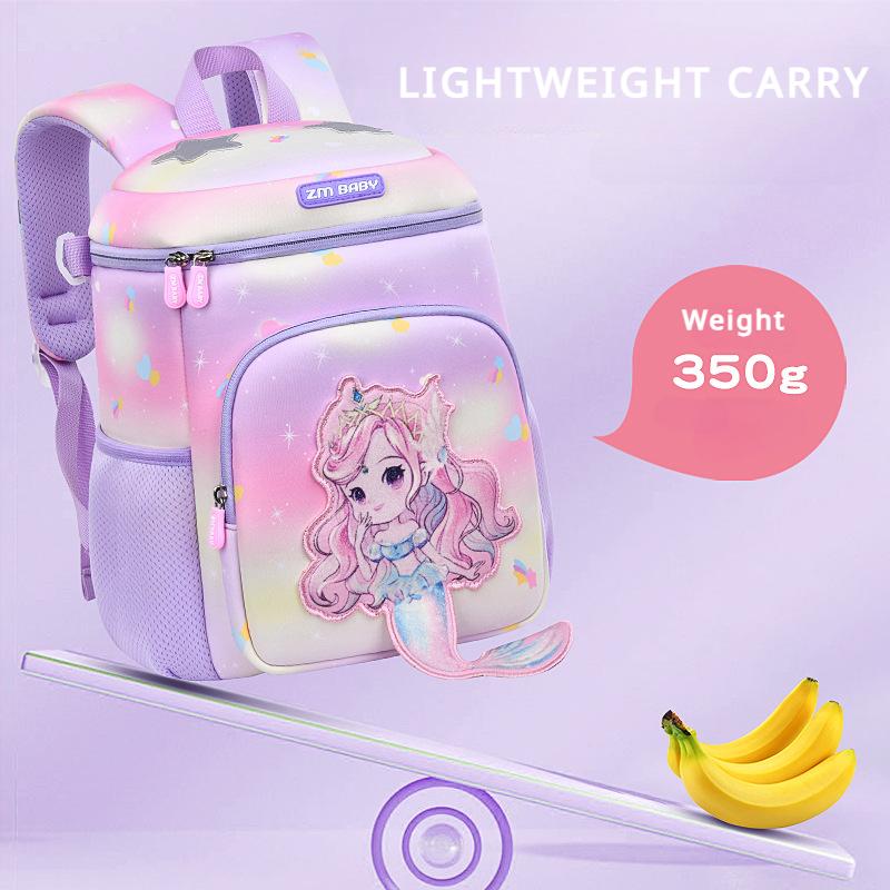 2025 Neue 3D Cartoon Kindergarten Buchtasche Niedliche Meerjungfrau Schultaschen für Mädchen 3-6 Jahre SBR Wasserdicht Rückenschutz Kinder Umhängetasche Rucksack