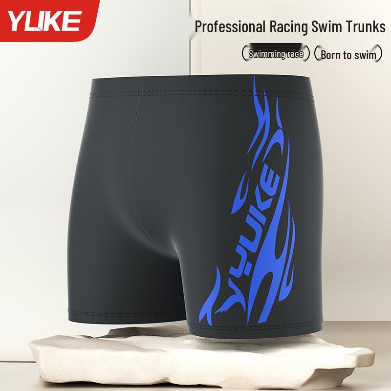 Men's Plus Size Swim Trunks with Flat Leg and Swim Gear Set (Includes Goggles and Cap)