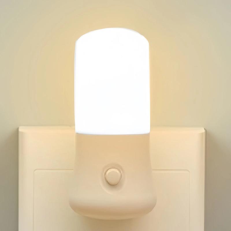 1Pc Kid Children'S Room Bedside Lamp Cold Warm White Mini Led Night Lights Shape Automatic Bedroom Decor Us Plug Wall Lamps