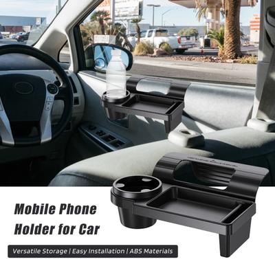 Caixa de armazenamento para janela de carro, bandeja de armazenamento multifuncional, organizador, economiza espaço, porta lateral do veículo, caixa de armazenamento para celular, copo de água, chaves