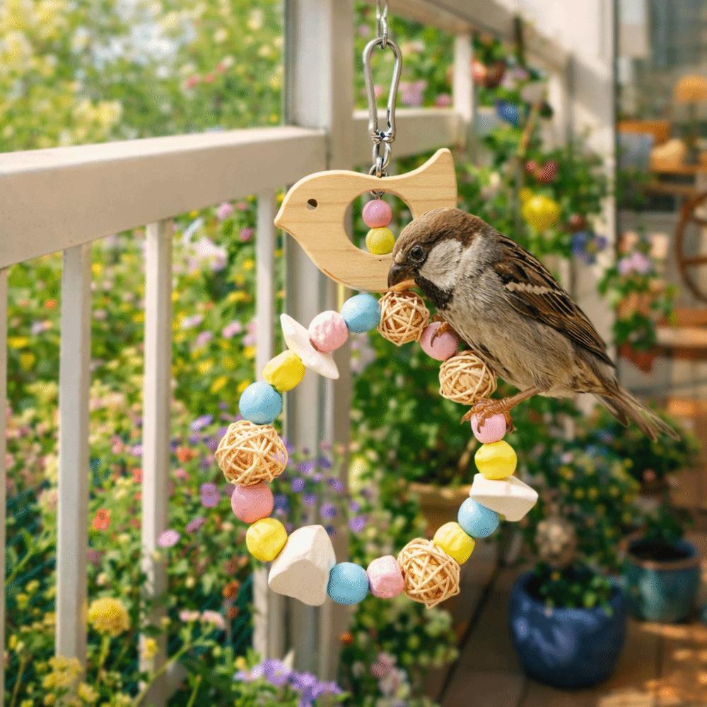 Hanging Bird Swing Toy Wooden Bird Climbing Stand Grinding Claws Chewing Perch  Training Purpose