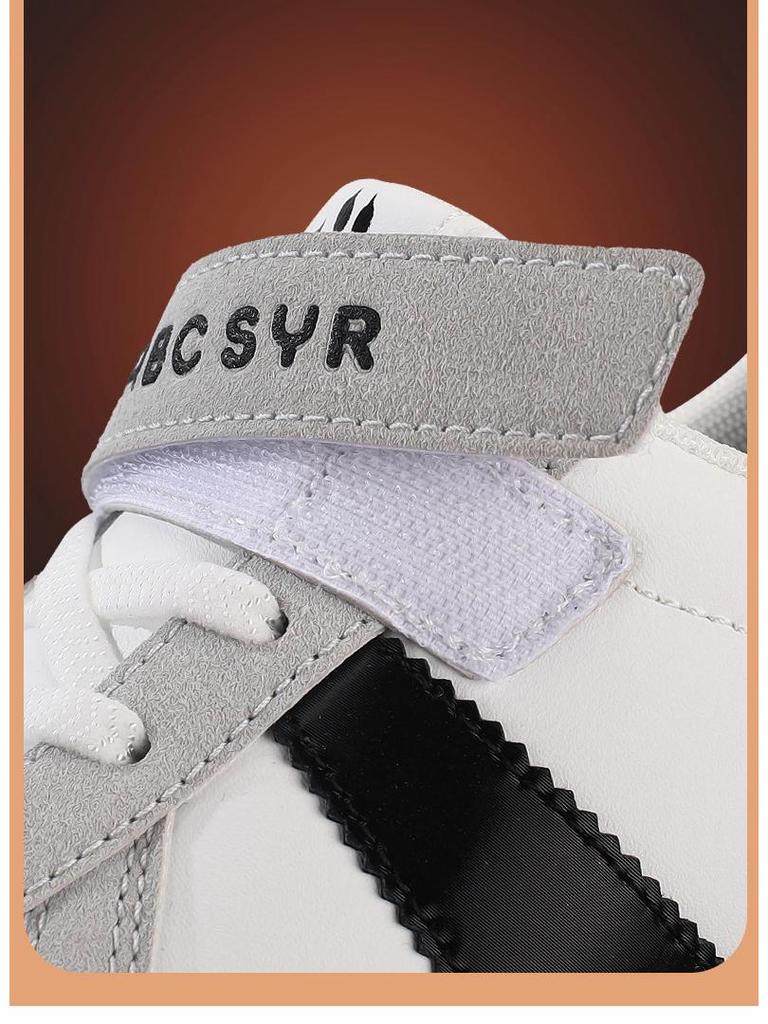 Boys' and Girls' 2026 Casual Wide Toe Leather Sneakers for Spring & Autumn