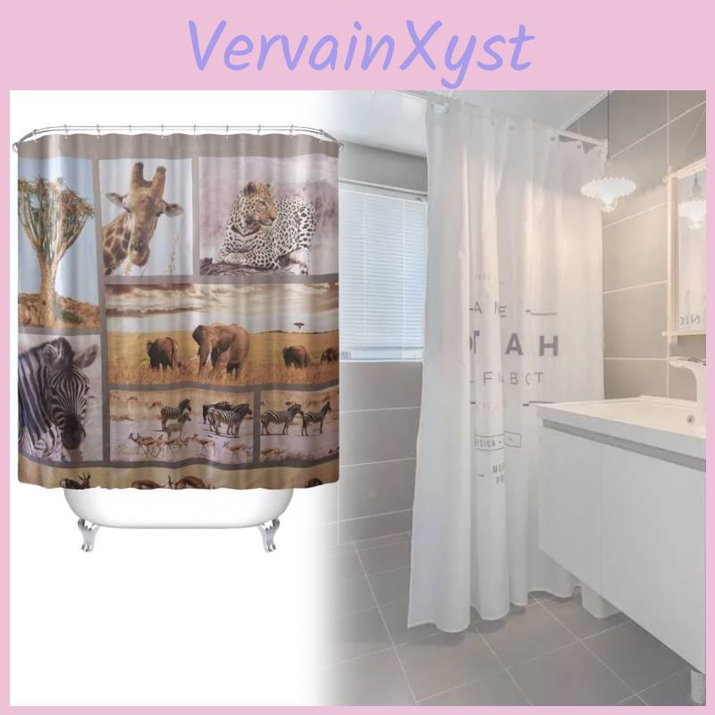 Peva Shower Curtain Animal Pattern Waterproof Bathroom Divider For Home Decor