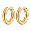 Punk Stainless Steel Plain Ring Round Hoop Earrings For Women Gold Copper 18K Plated 4Mm Thick Circle Loop Huggies Jewelry Gift