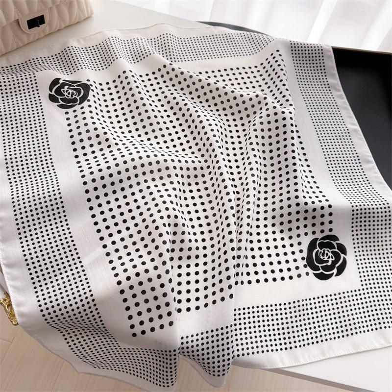 Eșarfă elegantă de mătase 2025: Design japonez și coreean, Stil subțire de vară, Protecție pentru gât