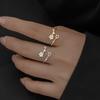 Vintage Irregular Star Open Rings For Women Punk Gothic Sliver Color Adjustable Crystal Rings Y2K Girls Jewelry Gifts
