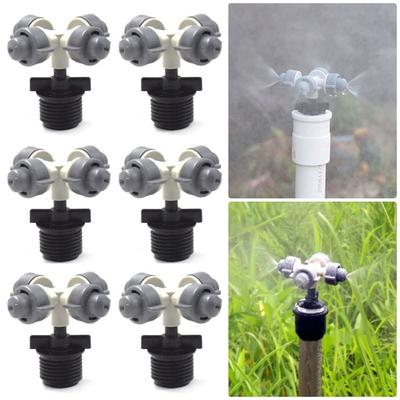 5Pcs Water Fog Cross Atomizing Nozzle with Male Threaded Connector 1/2" G1/2 Greenhouse Sprinkler Connector