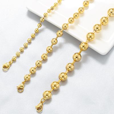 4-8Mm Multi-Size Smooth Surface Small Round Bead Bamboo Bracelet Necklace Personalized Bean-Shaped Jewelry Set Vl370-375