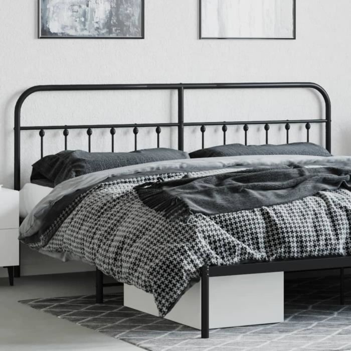 VidaXL Tête de lit métal noir 200 cm 352616