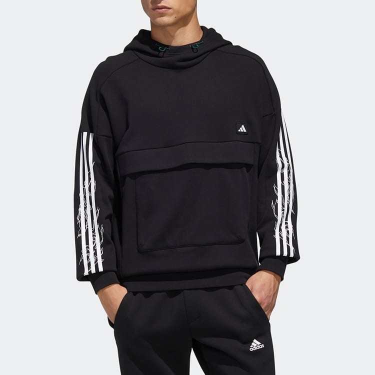 adidas Sweatshirts Men's Black Hooded Moderate Regular GM4433