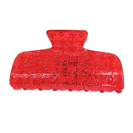 Hair Claw for Women, Floral Print Hair Clip, Transparent Shark Hair Claw, Versatile Hair Accessory for Long Short Hair Daily Use