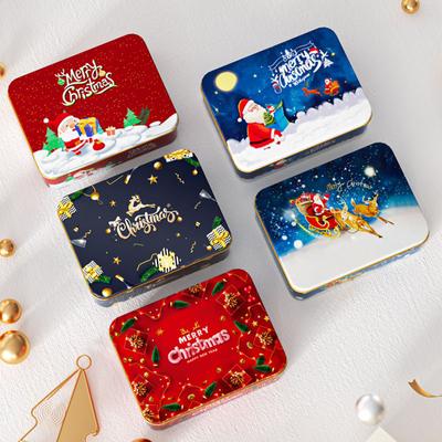 1PC Leere Candy Box Geschenk Box Weißblech Box Quadratische Weihnachten Lagerung Box Cookie Box Party Liefert