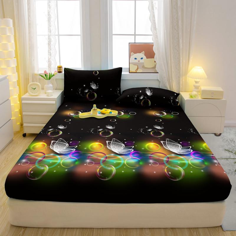 1 Einfaches Modernes Sternenmuster Gedrucktes Mattes Spannbettlaken, Schlafzimmer Gedruckte Bettdecke, Bettwäsche (Ohne Kissenbezüge)