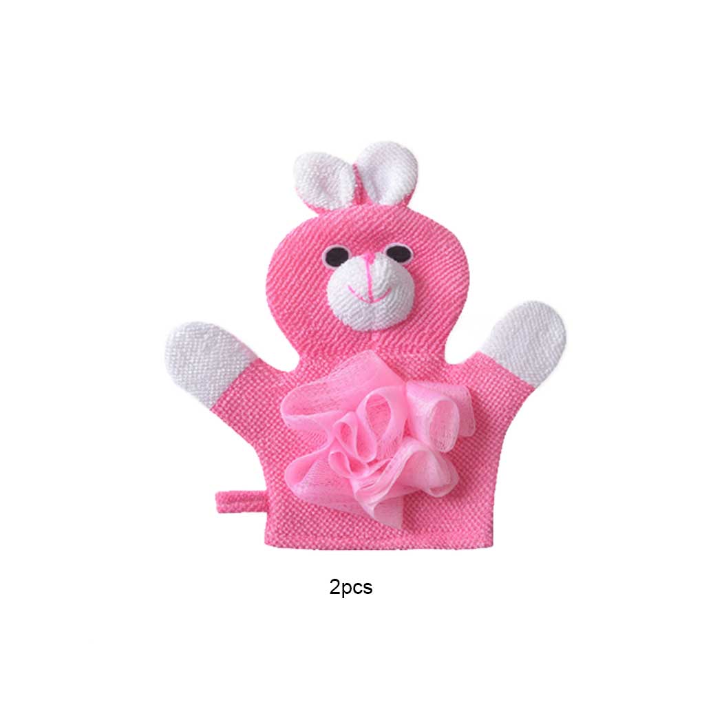 2 Pieces Baby Bath Glove Towel Bathing Comfortable Sponge Showering Gloves Accessory for Household Toilet Shower Room