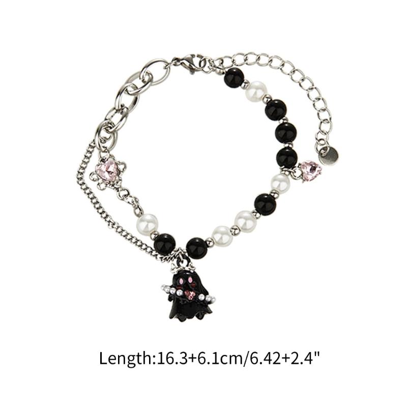 Exquisite Black White Beaded Little Specter Bracelets for Women Sweet Bracelets