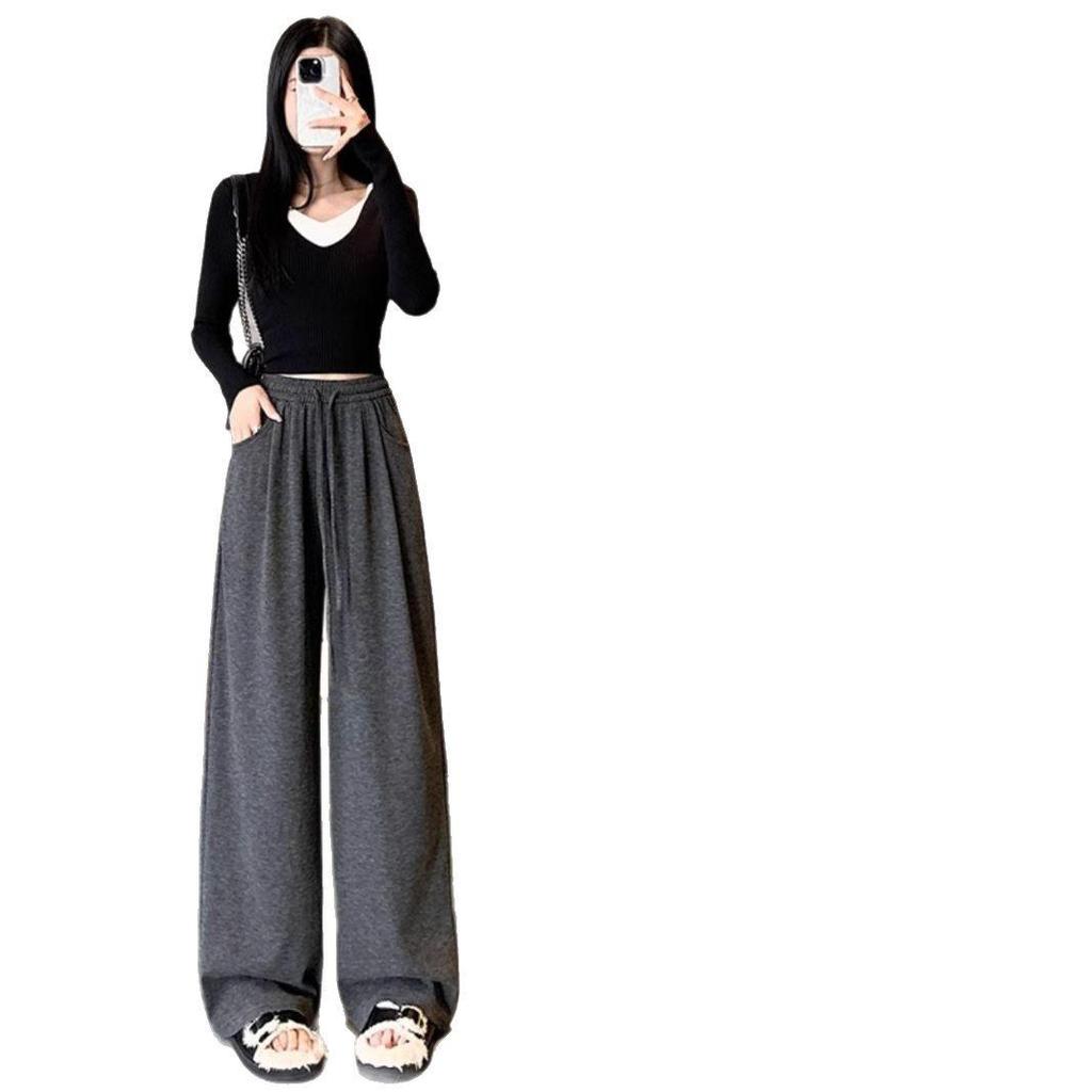 145 Soft Wide-Leg High-Waisted Pants for Women - Slimming, Petite, Casual, Perfect for Spring and Autumn