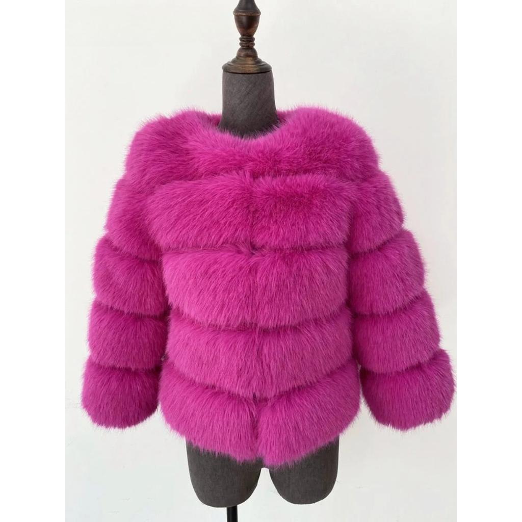 VAYLA Mink Coat Winter Black White Faux Fur Coat Woman Elegant Fluffy Faux Fur Jacket Top Short Fur Coats Woman Clothing