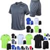 Stylish Mens 2pc Sport Wear Tracksuit With Breathable Short Sleeve T-shirt And Shorts