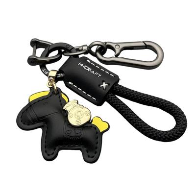 [YFFSFDC] Good Luck Keychain Horse Stylish Leather Product Cute Hanging