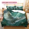 Spreading Wings Owl  Pattern Bedding Quilt Set Quilt Cover Pillowcase Home Decoration  Gift (1 * Duvet Cover + 2 * Pillowcase, Without Core)