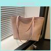 Stylish And Spacious Tote Bag For Women In Black White Pink Brown Blue For Daily Use