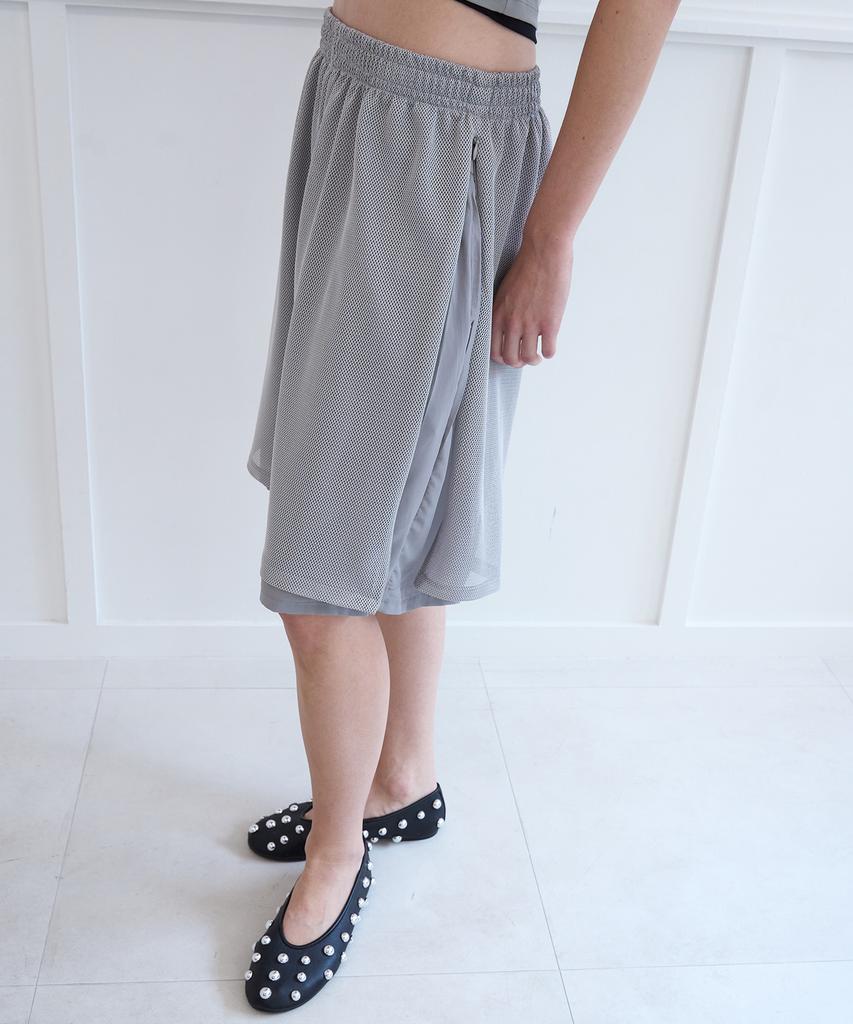 Nuacle Mesh Bermuda Pants_Grey