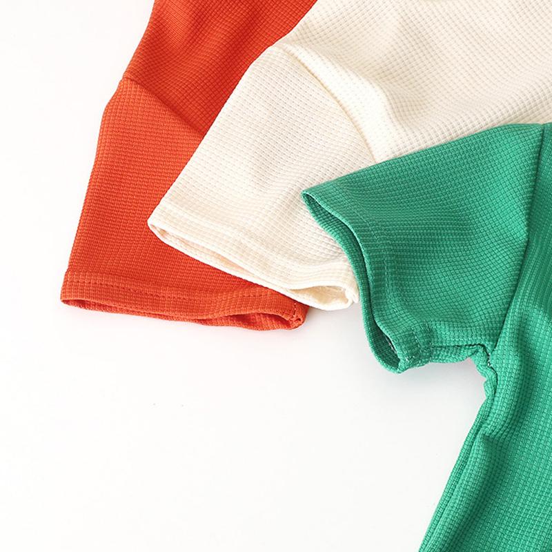 Uformelle barn kort erme shorts sett sommer barneklær gutt jente baby t-skjorte bukse antrekk ensfarget treningsdrakter 1-8 år