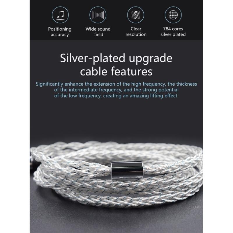Hochwertiges C-Pin 0,75mm Kopfhörerkabel für ZS10PRO ZSN EDX ZEXPRO ZASZAX ASFAST ASXAS12 Kopfhörer Langlebiges Kabel
