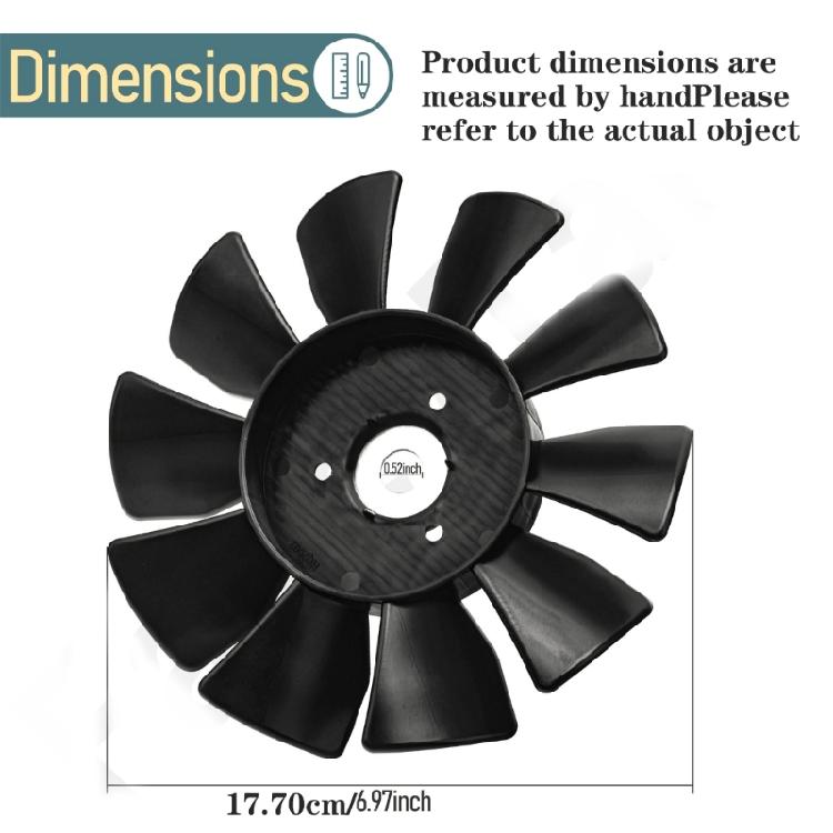 Transmission Cooling Fan 53822 584282001 Replacement Parts for Multiple Mowers Model 7Inch Plastic 10 Blade