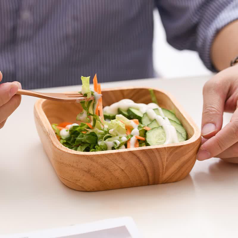 Yimiao Japanese-Style Wooden Salad & Snack Bowl