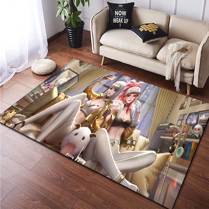 LOL KDA HD Printed Area Large Rug ,Carpet for Living Room Bedroom Sofa Decoration, Non-slip Floor Mats Dropshipping Alfombras