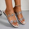 Nashorn Blume Ballerinas Flip-Flops Damen Transparentes PVC Eckige Zehen Flip-Flops
