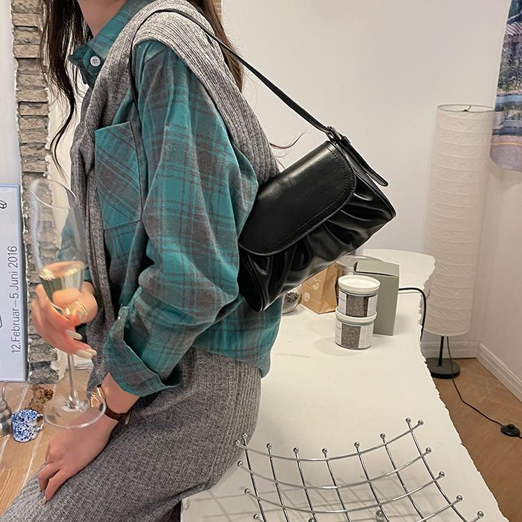 

Сумка Cloud Bag, высококачественная женская летняя мягкая плиссированная сумка подмышкой на одно плечо, косая широкая маленькая сумка для женщин