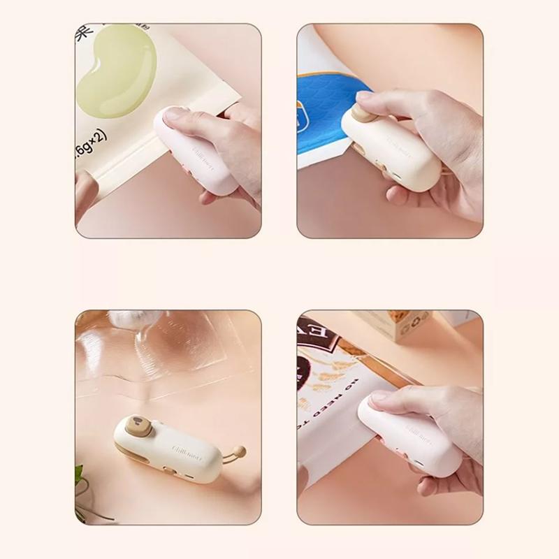 Cute Cartoon Portable Handheld Sealing Machine USB Type-C Rechargeable Mini Heat Sealer for Ziplock Bag
