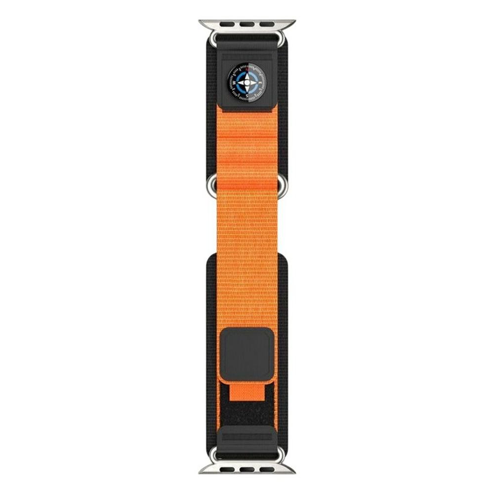 Nylon Band with Compass for Apple Watch Series 11 10 42mm / 9 8 7 41mm / SE3 SE2 SE 6 5 4 40mm / 3 2 1 38mm Adjustable Magic Tape Watch Strap