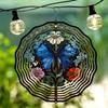 Blauer Schmetterling Floral Metall Windspiel Außengartendekor Rotierend Windbetrieben Kein Strom Naturfreunde Geschenk Terrasse Hof Dekoration