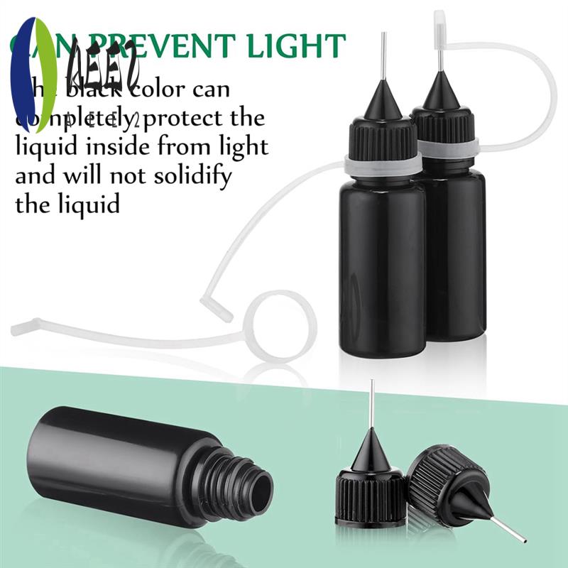 

AEE2-100 Pcs 10 Ml Plastic Black Needle Tip Glue Squeeze Bottle Precision Needle Tip Applicator Bottle Mini Lightproof Plastic B чёрный