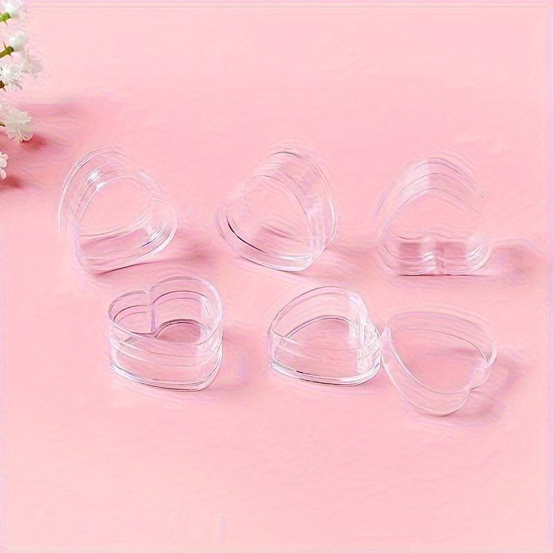 10pcs Heart-Shaped Plastic Cosmetic Jar Set - Refillable Travel Containers for Lip Balm, Cream & More - Odorless
