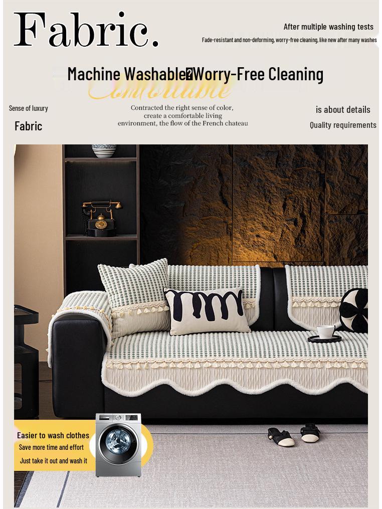 2026 French Luxury All-Season Thickened Non-Slip Cat-Resistant Sofa Seat Cushion Cover