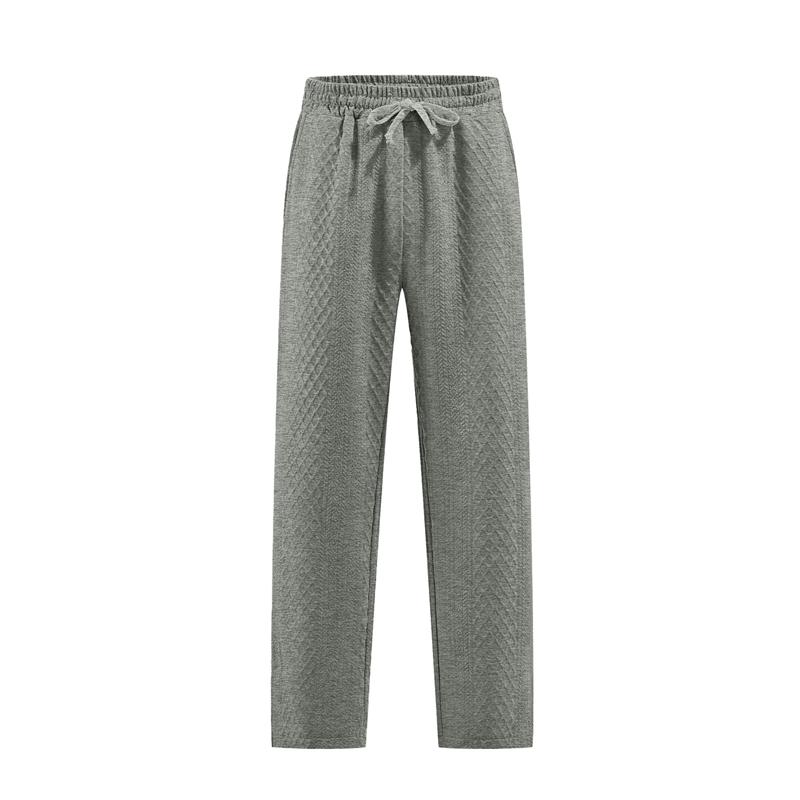 2026 New Style European Loose-Fitting New Style Casual Straight Knitted Ribbed Outdoor Date and Sport Pants European Size