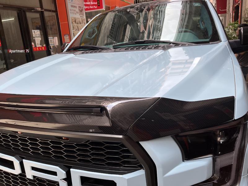 Ford Raptor F150 2015-2020 Carbon Fiber Front Hood Trim with LED Flowing Light