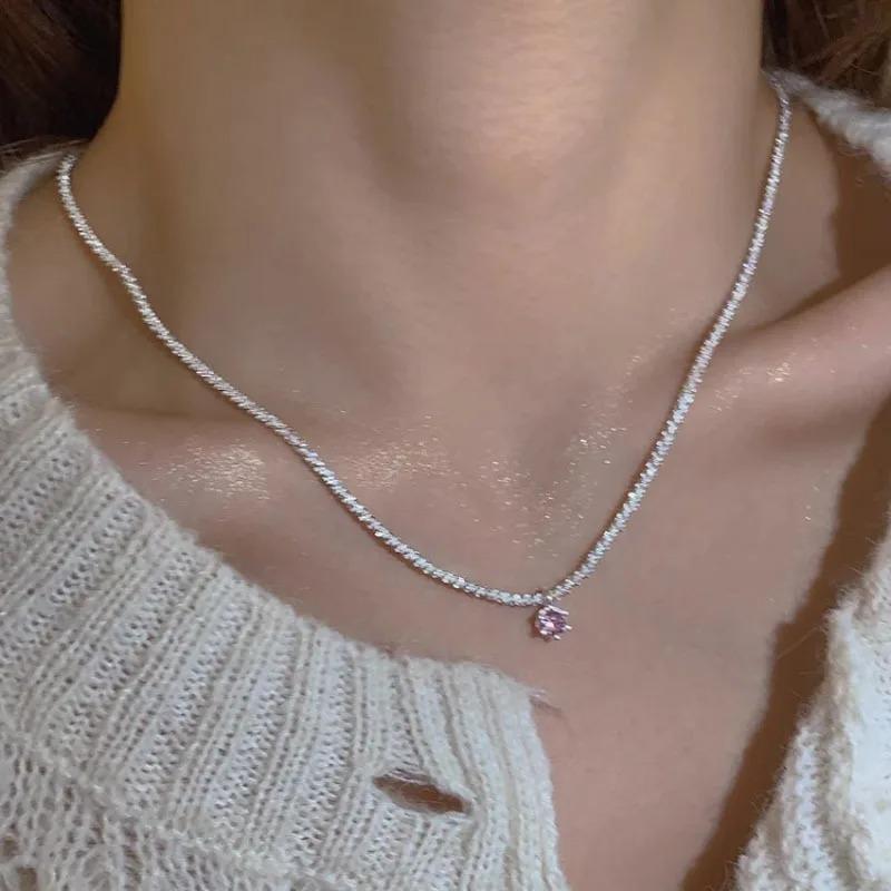 925 Silver Necklace Cute Five Pointed Star Smile Dimple Pendant for Women Girl Jewelry Gift