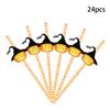 Halloween Straws, Party Decorations, 24pcs, Skeleton Spiders, Water Cup Beverage Decorations, Disposable Straws
