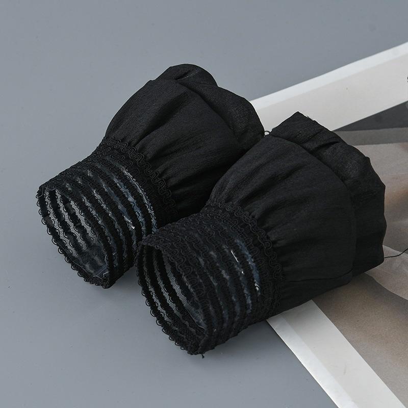 

Solid Color Detachable Cuffs for Womens Fake Flared Sleeves Double Layer Pleated Ruched False Cuffs Clothing Accessories