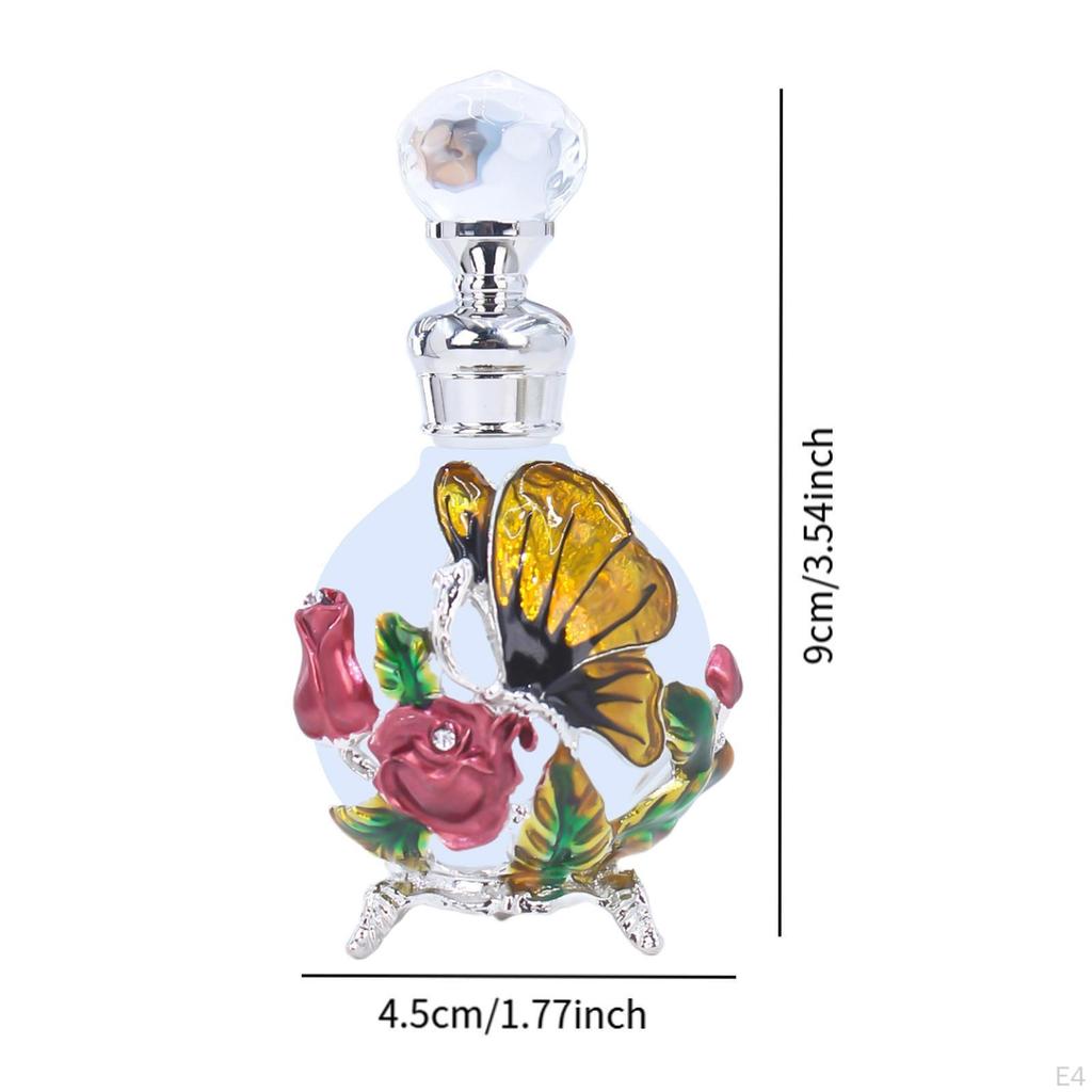 Glass Perfume Bottle Dispenser 25ml Container Gifts Decorative Vintage Decoration Women Flower