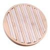 Round Wooden Jewelry Showcase Ring Display Tray Organizer White Leather