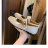 Schafsleder-Version~ Retro-Lederschuhe eckige Spitze Klettverschluss Mary Jane Schuhe Damen flacher Absatz Pendlerschuhe