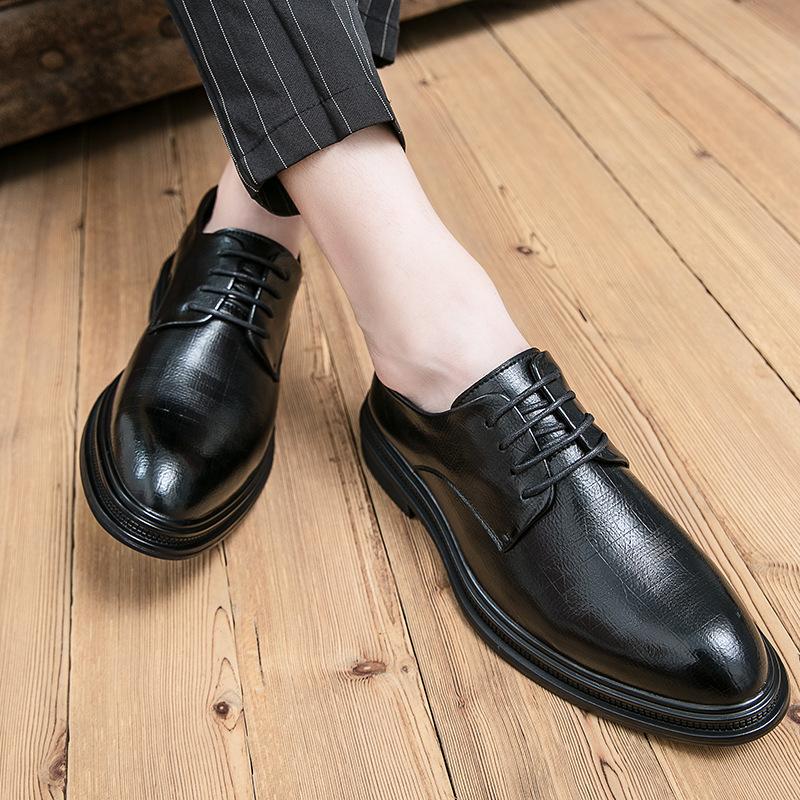 

Foreign trade 2025 black leather shoes men s new business dress small leather shoes casual men s British style Korean version 44